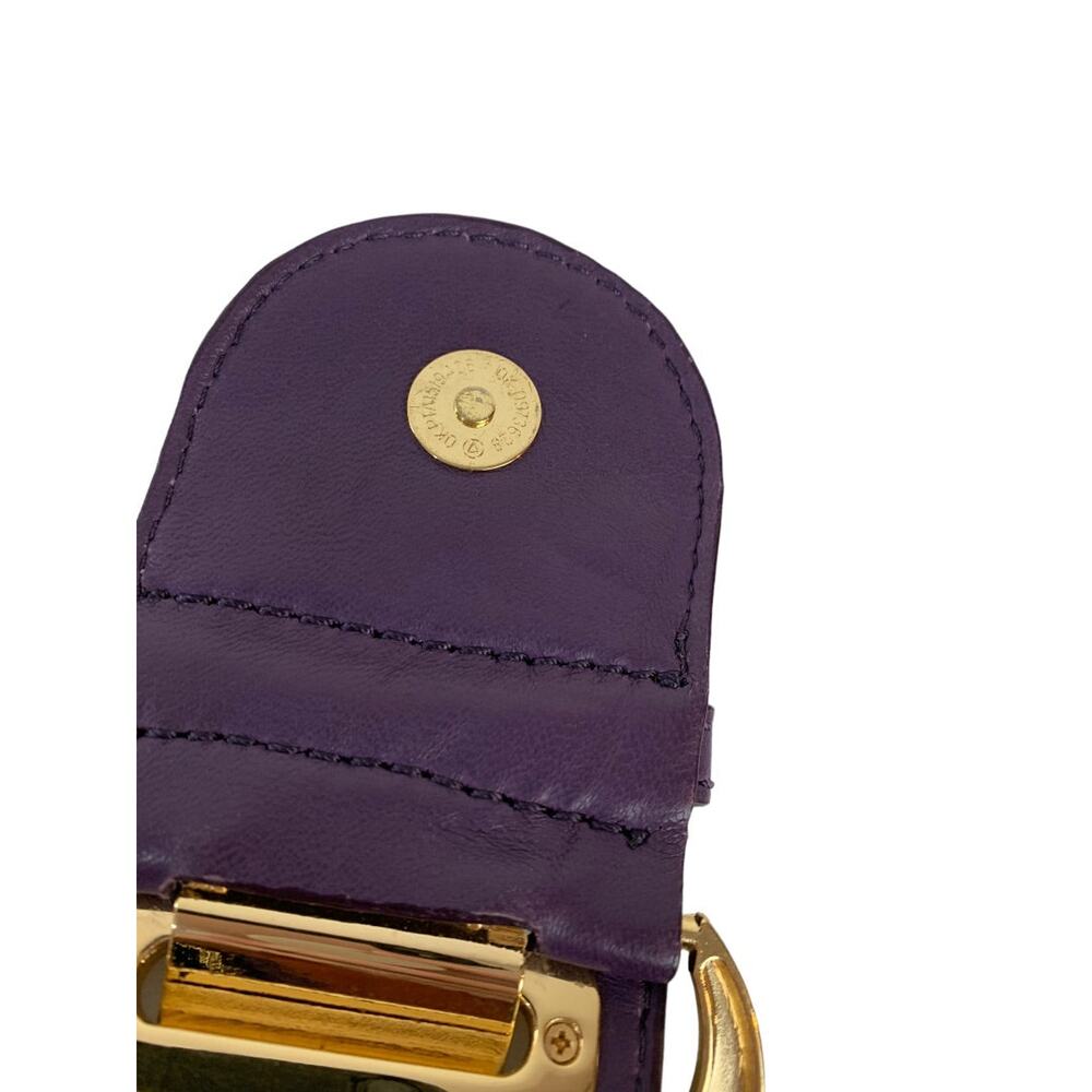 Michael Kors Morgen Purple Leather Hobo Bag Goldtone Hardware Buckle B-1006 - Picture 10 of 12